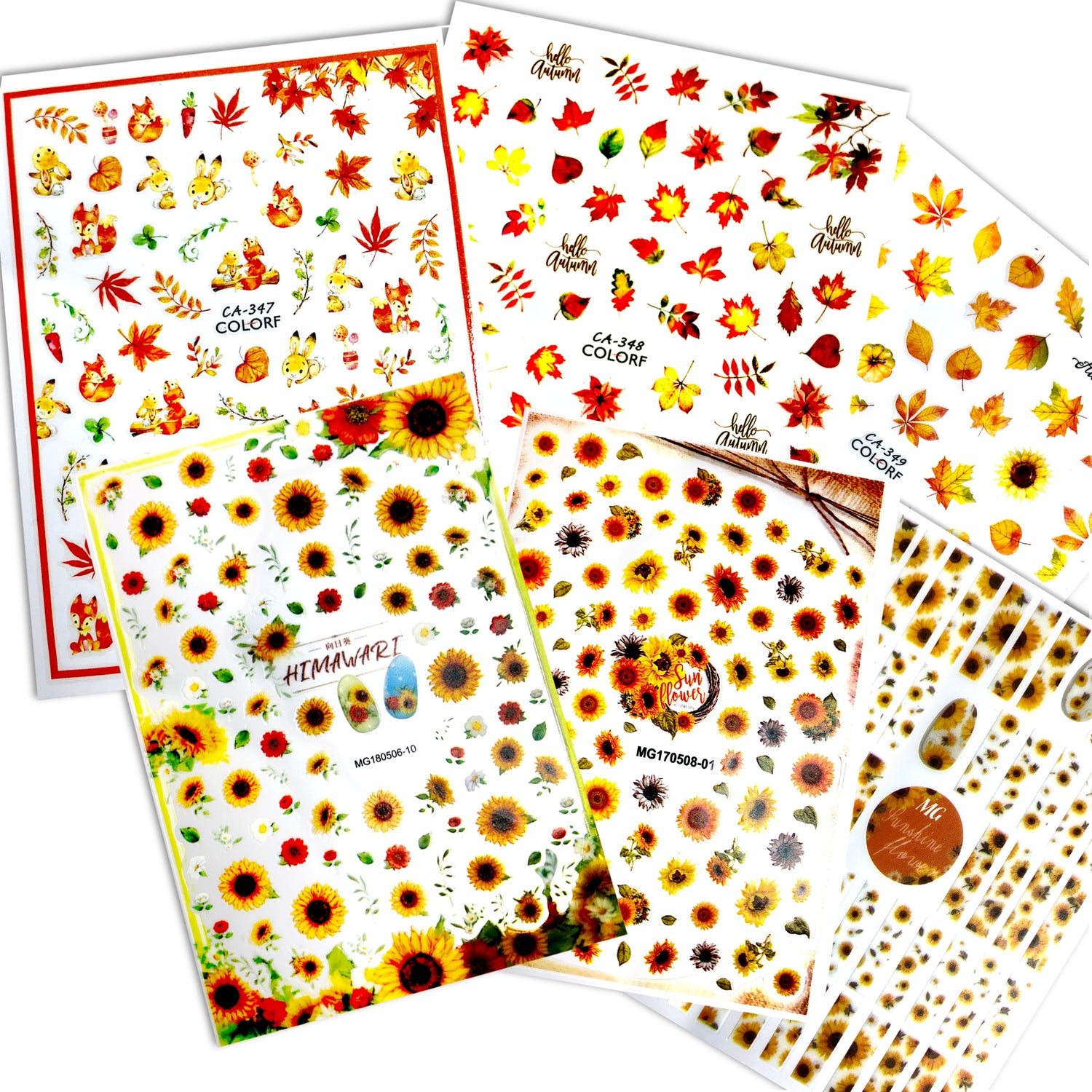 Sticker - Colorful Leaf - Set 6 pcs