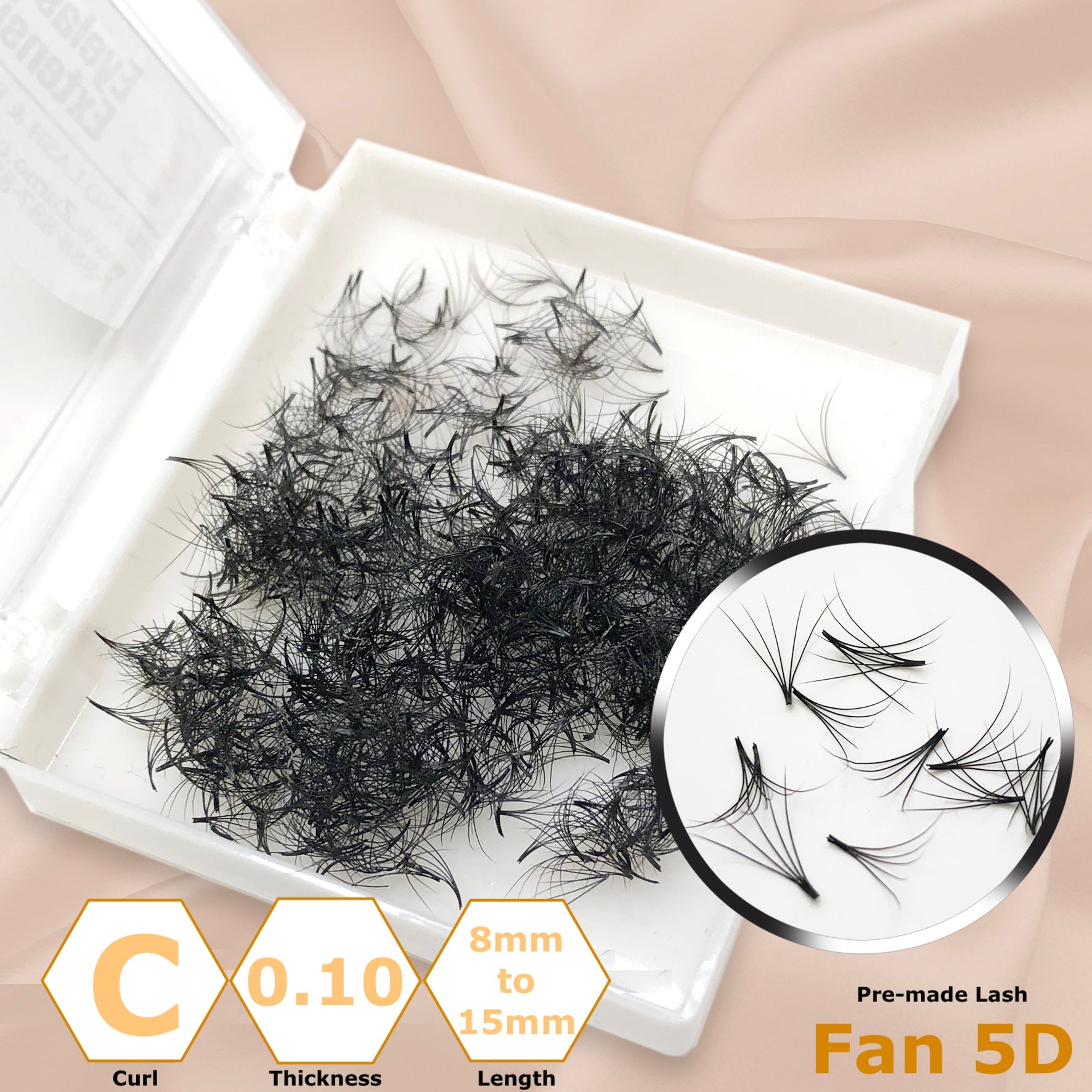 Pre-made Lash - Fan 5D - Curl, Thickness &amp; Length Optional