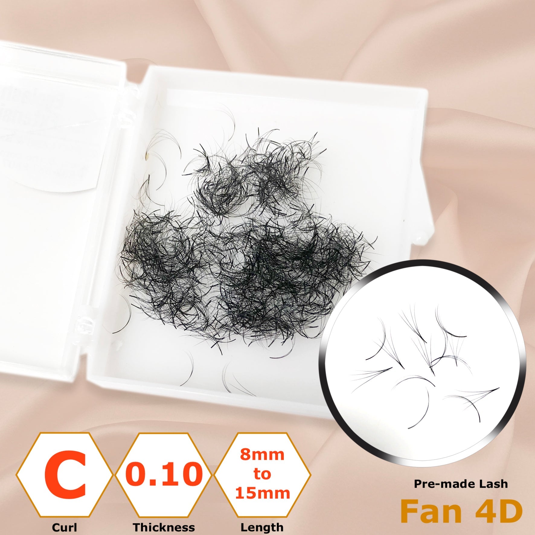 Pre-made Lash - Fan 4D - Curl, Thickness &amp; Length Optional