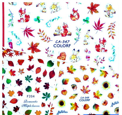 Sticker - Colorful Leaf - Set 6 pcs