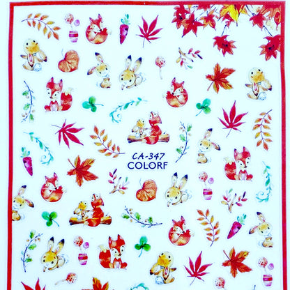 Sticker - Colorful Leaf - Set 6 pcs